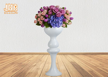 Vetroresina bianca lucida dei vasi da fiori di nozze del centro dei vasi dell'interno della Tabella