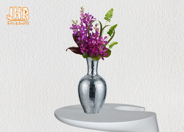 I vasi di vetro di mosaico dell'argento del vaso della Tabella della vetroresina per i fiori artificiali si dirigono le decorazioni