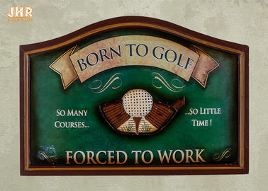 La parete di legno dell'oggetto d'antiquariato della decorazione della parete di Golf Club firma il colore verde del golf delle placche decorative della parete
