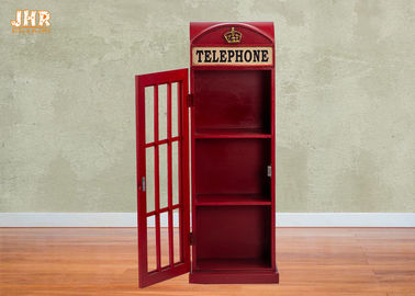 Colore rosso della cabina telefonica di stoccaggio del Governo dell'oggetto d'antiquariato di deposito di legname dello scaffale dei grigliati britannici del MDF