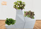 Piantatrici bianche lucide della vetroresina dei vasi da fiori di forma dei vasi geometrici irregolari del pavimento