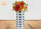 Vasi da fiori moderni della vetroresina del cilindro di stile con rivestimento d'argento del mosaico dello specchio