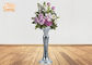 L'alto fiore della vetroresina della foglia d'argento del piede placca la forma moderna della tazza dei vasi da fiori