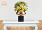 I vasi della Tabella dei vasi da fiori della vetroresina della foglia di oro hanno glassato le piantatrici basse nere del vaso
