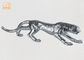 L'argento domestico della decorazione ha coperto di foglie scultura animale del leopardo della vetroresina delle figurine di Polyresin