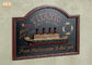 Nave di legno della resina del segno del pub della parete della decorazione delle placche titaniche commemorative di legno decorative della parete
