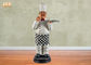 Bianco francese sorridente della statua della figurina del cuoco unico di Polyresin del cuoco unico della statua della resina della scultura grassa del cuoco unico