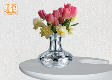 Vasi da fiori d'argento decorativi del vaso della Tabella del centro di Polystone di vetro di mosaico
