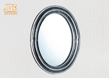Specchio incorniciato industriale ovale della parete di vetro di mosaico dell'argento della mobilia della vetroresina di stile