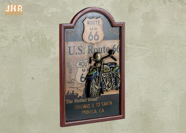 La parete di Route 66 firma le placche di legno della parete del motociclo dell'oggetto d'antiquariato della decorazione della parete della strada della madre