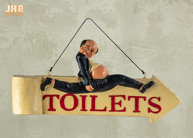 Decorazione fissata al muro del segno di Antivari del segno della toilette dei segni di Polyresin della statua della resina divertente della figurina
