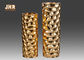 Rivestimento della foglia di oro dei vasi da fiori della vetroresina del cilindro di progettazione del lampone due dimensioni