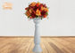 Vasi bianchi lucidi del pavimento dei vasi da fiori della vetroresina di 3 pezzi con il piedistallo