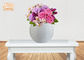 Rivestimento glassato vaso bianco lucido rotondo portatile dei vasi da fiori della vetroresina