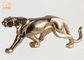 Figurine animali della statua della Tabella di vetro di fibra della scultura del leopardo di Polyresin della foglia di oro