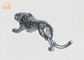 L'argento domestico della decorazione ha coperto di foglie scultura animale del leopardo della vetroresina delle figurine di Polyresin