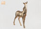 L'oro animale della scultura della vetroresina della statua della zebra di Polyresin della decorazione della Tabella ha coperto di foglie